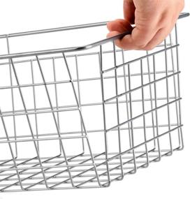 img 1 attached to 📦 WenZBros Chrome Metal Wire Storage Baskets - 2 Pack, Perfect for Kitchen Cabinets, Pantry, Bathroom, Laundry Room, Closets, Garage Organization - With Handles, 12 X 6 X 5.5 Inches