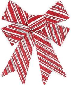 img 2 attached to 🎁 Premium Candy Cane Striped Christmas Bows for Gift Wrapping (Red, White, 8.5 x 10 in, 6 Pack)