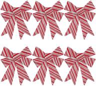🎁 premium candy cane striped christmas bows for gift wrapping (red, white, 8.5 x 10 in, 6 pack) logo