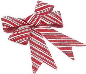 img 3 attached to 🎁 Premium Candy Cane Striped Christmas Bows for Gift Wrapping (Red, White, 8.5 x 10 in, 6 Pack)