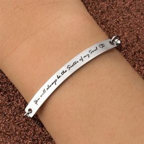 img 1 attached to Haoflower Bracelet Engraved Inspirational Jewelry