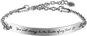 img 4 attached to Haoflower Bracelet Engraved Inspirational Jewelry