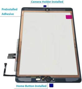 img 2 attached to 🔧 Black iPad 6 2018 6th Generation A1893 A1954 Touch Screen Digitizer Assembly Replacement - Zentop with Home Button, Camera Bracket, Pre-Installed Adhesive, Tool Repair Kit