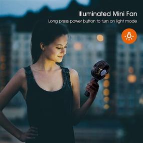 img 2 attached to Rechargeable Portable Handheld Fan with Adjustable Water Spray Mist | Mini Misting Personal Fan with 3 Speeds, Nightlight | Ideal for Desk, Travel, Camping, Outdoors, Makeup