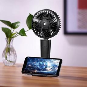 img 3 attached to Rechargeable Portable Handheld Fan with Adjustable Water Spray Mist | Mini Misting Personal Fan with 3 Speeds, Nightlight | Ideal for Desk, Travel, Camping, Outdoors, Makeup