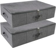 iwill create pro rigid underbed storage box with zip lid: perfect 📦 organizational solution for garments, bedding sheets, and blankets, in sleek black gray design логотип