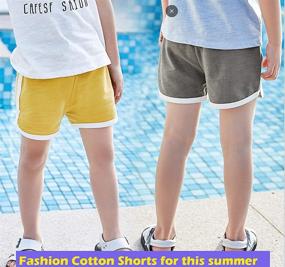 img 1 attached to 👕 Kids' 3 Pack Cotton Shorts: Stylish Athletic Dolphin Summer Beach Sports Wear for Boys and Girls