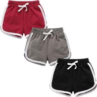 👕 kids' 3 pack cotton shorts: stylish athletic dolphin summer beach sports wear for boys and girls logo