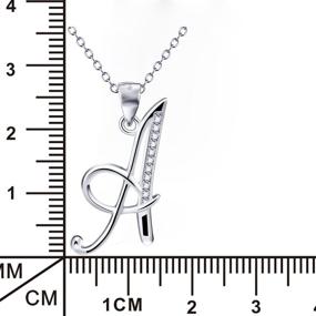 img 1 attached to Sparkling YFN S925 Sterling Silver Cubic Zirconia Alphabet Pendant Necklace - 26 Letters Collection