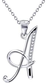 img 4 attached to Sparkling YFN S925 Sterling Silver Cubic Zirconia Alphabet Pendant Necklace - 26 Letters Collection