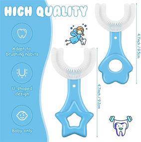 img 2 attached to Kids U-Shaped Toothbrush Set - 6 Pieces, Soft Silicone Brush Head, Food Grade, Whitening Massage, U-Type Design, Whole Mouth Cleaning, Ages 2-8 Years, Blue