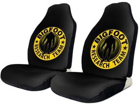 img 3 attached to 🚗 Sasquatch Bigfoot Research Team: Yellow Front Car Seat Cover 2pcs - Ultimate Protector for Vehicles, Cars, Sedans, Trucks, SUVs, Vans