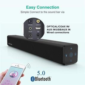 img 1 attached to 🔊 Bestisan SE02-S Bluetooth Soundbar with Powerful Subwoofer Speakers