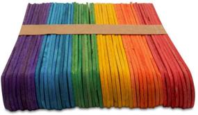 img 1 attached to 🎨 Vibrant Colored Craft Sticks: Pack of 100, 6” x 3/4” Long-Lasting Popsicle Sticks by Woodpeckers