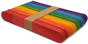 img 2 attached to 🎨 Vibrant Colored Craft Sticks: Pack of 100, 6” x 3/4” Long-Lasting Popsicle Sticks by Woodpeckers