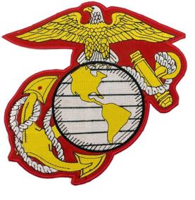 img 1 attached to 🦅 Premium US Marine Corps Embroidered Large Insignia Patch: USMC Military Eagle Anchor Globe Logo - Iron-On Perfection!