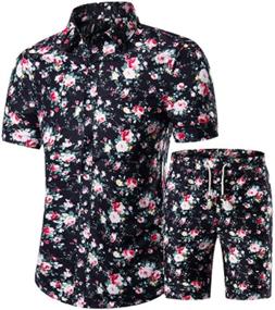 img 2 attached to LAMLICKA Tracksuit Floral Casual Hawaiian Men's Clothing for Active