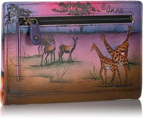 img 3 attached to 👜 Exquisite Handpainted Anna by Anuschka Women's Leather Two Fold Wallet - Unparalleled Elegance and Functionality