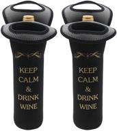 aurotrends durable neoprene wine/water bottle tote black: keep your wine bottle insulated on-the-go - ideal gift for wine lovers (1-bottle, pack of 2) логотип