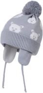 cozy and stylish: connectyle toddler boy knit earflap beanie hat – fleece lined winter hat for kids logo