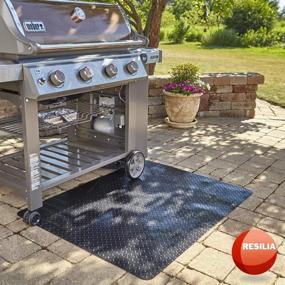 img 3 attached to 🔥 RESILIA Outdoor Under Grill Mat - Black, 36x48 inches - Ideal for Grilling & Outdoor Use