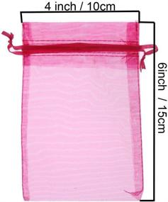 img 3 attached to 🎁 Fuchsia Sheer Organza Drawstring Pouches - Pack of 50, 4x6 inch Bags for Jewelry, Wedding, Party, Christmas Favors & Gifts - by SumDirect