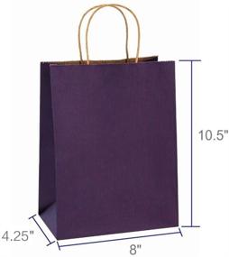 img 3 attached to 🛍️ 100Pcs BagDream Gift Bags Bulk, Shopping Bags Kraft Bags with Handles, 8x4.25x10.5 Inches, Retail Bags Craft Bags, 100% Recyclable Purple Paper Gift Bags