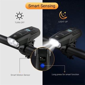 img 3 attached to 🚲 Ultimate 1000 Lumen Rechargeable Bike Lights Set with Smart Sensor and Tail Light - Enhance Safety and Visibility for Cycling