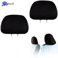 🚚 yupbizauto 2x cars trucks &amp; dvd tv monitors solid black universal headrest covers with foam backing - polyester, set of 2 logo