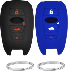 img 4 attached to 🔑 REPROTECTING Silicone Rubber Key Fob Cover for 2014-2021 Subaru Ascent BRZ Crosstrek Forester Impreza Legacy Outback WRX WRX STI XV Crosstrek - YQ14AHC 1551A-14AHC 88835-CA310 HYQ14AHK