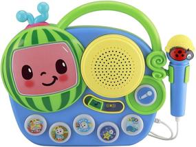 img 4 attached to 🎶 eKids Cocomelon Sing-Along Boombox: Игрушка с микрофоном, встроенной музыкой, мигающими огнями - идеально подходит для фанатов Cocomelon и для дарения малышам.