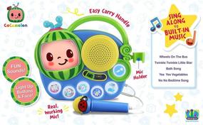 img 1 attached to 🎶 eKids Cocomelon Sing-Along Boombox: Игрушка с микрофоном, встроенной музыкой, мигающими огнями - идеально подходит для фанатов Cocomelon и для дарения малышам.
