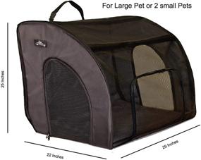 img 3 attached to 🐾 HandinHandCreations Soft Pet Travel Car Seat Crate - Large Size Dog or Cat - Folds Flat - Black Color - Portable with Case