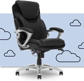 img 4 attached to 🪑 Serta AIR Health and Wellness Executive Office Chair: High Back, Big and Tall, Ergonomic Design for Lumbar Support, Swivel, Bonded Leather, Black