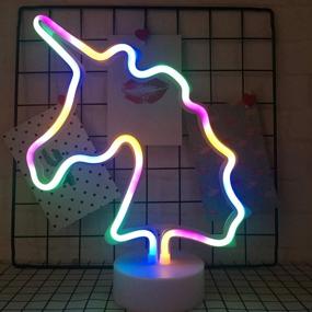 img 2 attached to 🦄 LED Unicorn Neon Light - Colorful Unicorn Lamp with Battery/USB Operated Table Lamps - Room Decor for Home, Kids Room, Study - Ideal Girls Birthday Gifts & Christmas Decorative Lights