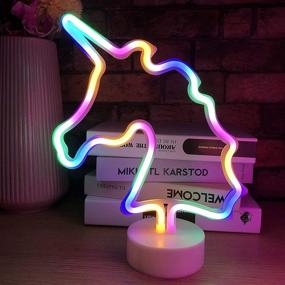 img 3 attached to 🦄 LED Unicorn Neon Light - Colorful Unicorn Lamp with Battery/USB Operated Table Lamps - Room Decor for Home, Kids Room, Study - Ideal Girls Birthday Gifts & Christmas Decorative Lights