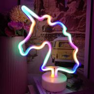 🦄 led unicorn neon light - colorful unicorn lamp with battery/usb operated table lamps - room decor for home, kids room, study - ideal girls birthday gifts & christmas decorative lights логотип