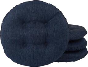 img 4 attached to 🪑 Enhance Your Barstools with Klear Vu Omega Gripper Non-Slip Tufted Cushions, 4 Pack in Indigo