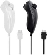🎮 zotain 2-pack wii nunchuk controllers - compatible with nintendo wii & wii u video games - gamepads (black/white) logo
