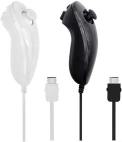 img 4 attached to 🎮 ZOTAIN 2-Pack Wii Nunchuk Controllers - Compatible with Nintendo Wii & Wii U Video Games - Gamepads (Black/White)
