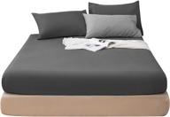 fitted full gray bottom sheet - premium 1800 ultra-soft brushed microfiber with deep pockets, fade resistant logo