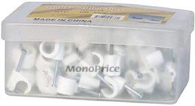 img 1 attached to 10mm Monoprice Hook Cable Clips with Steel Nail - Pack of 100pcs