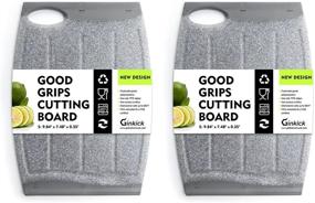 img 4 attached to 🔪 Set of 2 Small Plastic Cutting Boards - Mini Kitchen Boards for Efficient Tasks, Non-Slip Edges, Unique Design with Multiple Juice Grooves! BPA Free, Non-Porous, Dishwasher Safe (9.84 x 7.48)