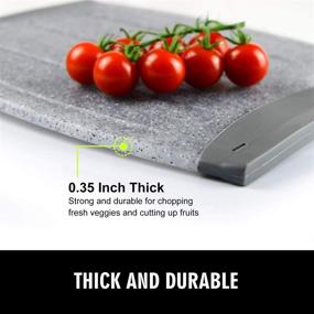 img 1 attached to 🔪 Set of 2 Small Plastic Cutting Boards - Mini Kitchen Boards for Efficient Tasks, Non-Slip Edges, Unique Design with Multiple Juice Grooves! BPA Free, Non-Porous, Dishwasher Safe (9.84 x 7.48)