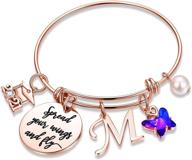inspirational graduation gifts: grad cap mantra butterfly bracelet - spread your wings and fly! perfect graduation friendship gift for her (2021) logo