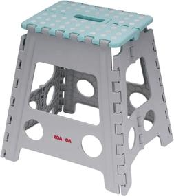 img 4 attached to 🪜 KOADOA Folding Step Stool - Anti-Slip Lightweight Foldable Stool for Kitchen, Bathroom, Bedroom - Light Blue