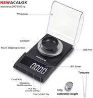 🔍 high sensitivity portable digital milligram pocket scale - 200 x 0.001g for jewelry, reloading, weighing powders with calibration weights (black) logo