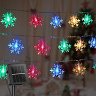 🌈 multicolored snowflake solar decorations lights: 50 led fairy lights with 8 lighting modes for wedding, party, tree, room, garden, patio, yard, home - 24.6 feet, waterproof & outdoor логотип