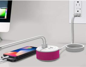 img 2 attached to 🔌 Aduro PowerUp Flair USB Charging Station - Desktop Fast Charger 4-Port USB Hub for iPhone iPad Tablets Smartphones - White/Pink - Multiple Devices