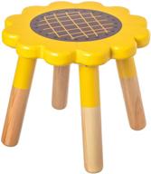 ruyu wooden stool for kids-toddler stool-hand-painted wood four-legged stool, bedroom, playroom, cute style furniture stool for kids, children, boys, girls (sunflower shape) logo